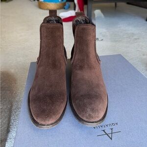 Aquatalia Brown Suede Chelsea Boots